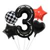 Racing Theme Track Digital Aluminum Film Balloon First Birthday Party Decoration Balloon Set Decoration
