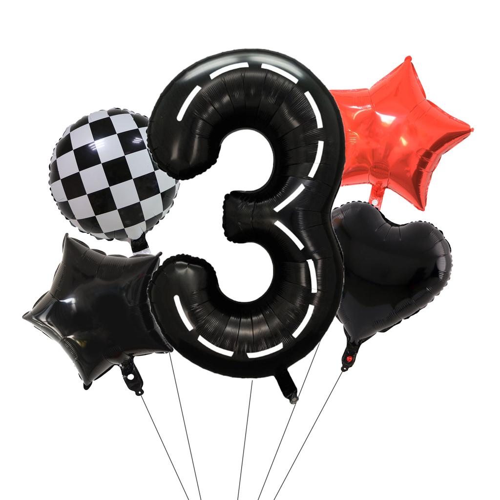 Racing Theme Track Digital Aluminum Film Balloon First Birthday Party Decoration Balloon Set Decoration