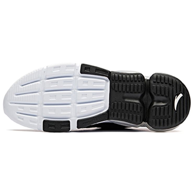 Anta Кроссовки Running Series Half Palm Air Cushion Sports Shock Absorbing Low Top для бега, мужские кроссовки, черные, белые 91915511-4
