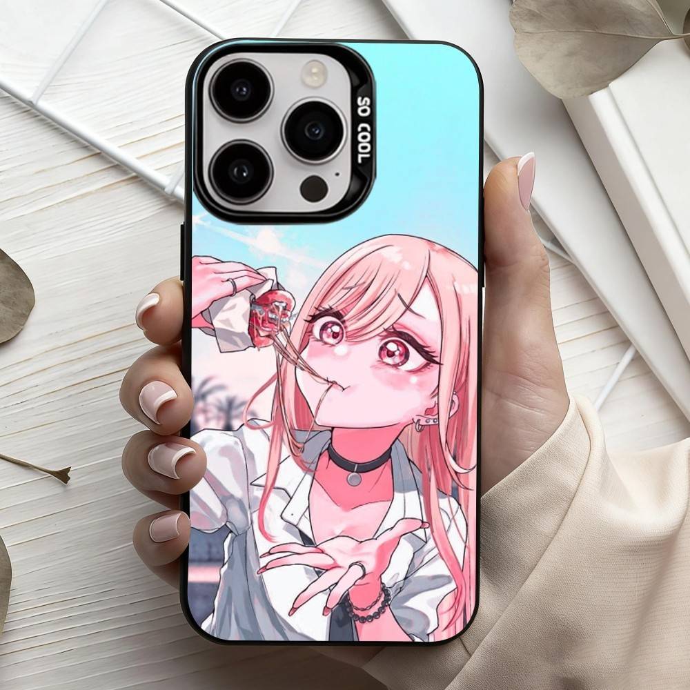 Чехол для телефона My Dress Up D-Darling M-Marin K-Kitagawa для iPhone 17, 16, 15, 14, 13, 12, 11 Plus, Pro Max Черный Конфетный Посеребренный Чехол
