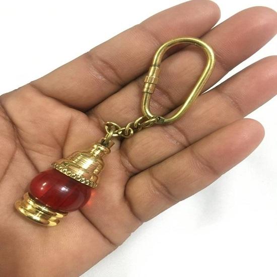 Brass Lantern Keychain, Nautical Lantern Key Holder Lamp Keyring Gift Key Fob, Gift For Christmas