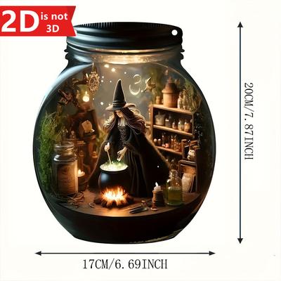 2D Подвеска-зелье ведьмы на Хэллоуин. Фэнтези декор для дверей и окон. Питание не требуется.