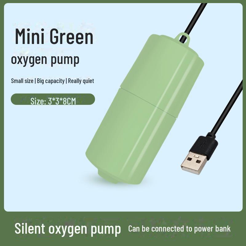 Компактный USB-кислородный насос для аквариумов и рыбалки на открытом воздухе: Бесшумный и эффективный оксигенатор
