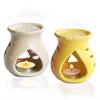 Ceramic Oil Burner Aroma Diffuser Set of 2 (Yellow & Off-White)