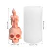 3D Череп Свеча Форма Хэллоуин Скелет Голова Держащая Свечи Силиконовые Формы