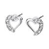 LOKUMI earrings made in Japan Pt900 platinum post Compatible with metal allergies open heart platinum ladies heart simple Smaller small Popularity