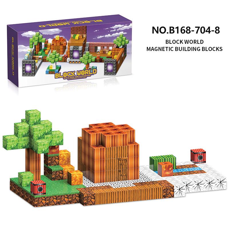 Magnetic World Hell Portal Magnetic Building Blocks Educational Puzzle Toy Creative DIY Cube Set for Kids Multicolor