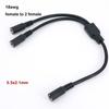 30CM 18awg 3 Way DC Female Splitter Cable 1 Female To 2 Female 2 Way 5.5*2.1mm Connector DC Power Supply Extension Line