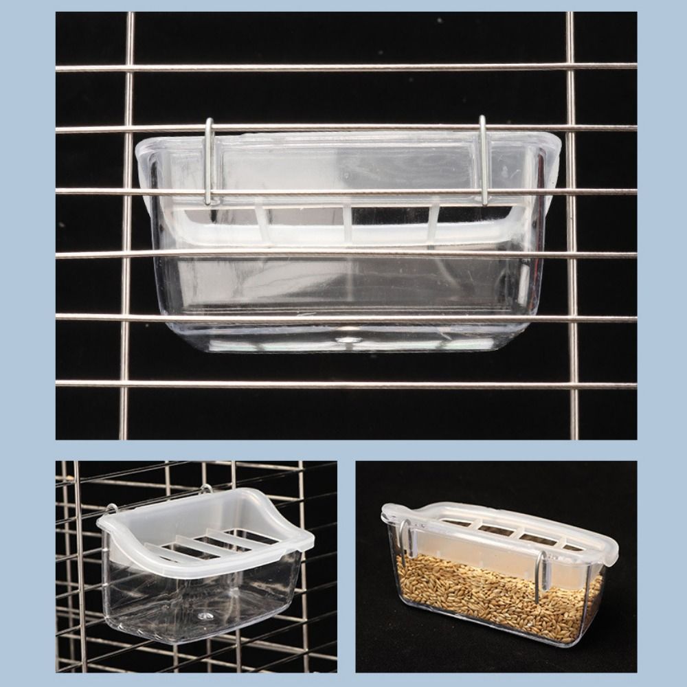 Прозрачная коробка для корма для птиц, пластиковая подвесная тарелка для корма для попугаев, кормушка для голубей в клетке