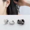 (1 Pair) P0970W S925 Silver Simple Flat Ring Earrings Silver (2P)