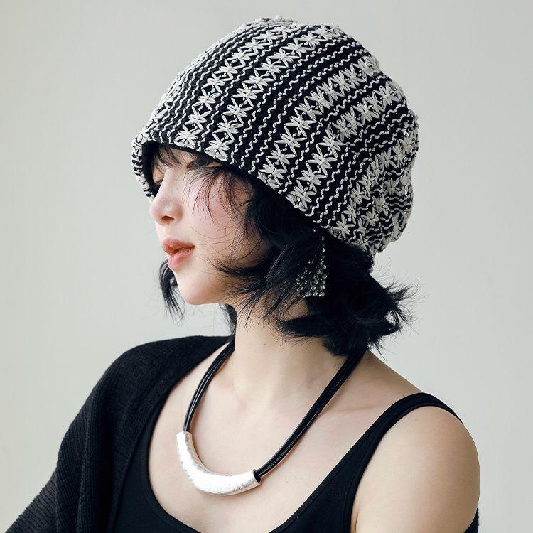 Women's Hand Crochet Hollow Lightweight Breathable Head Wrap Hat Spring Summer Versatile Stylish Slouchy Hat