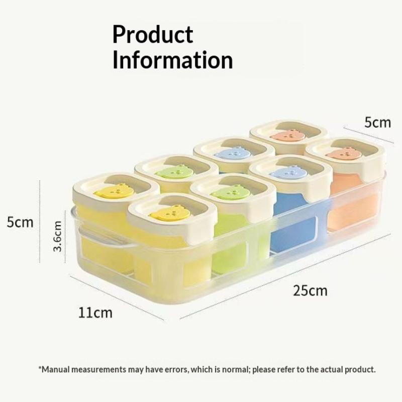2/4/8Pcs Baby'S Small Complementary Food Box Steamed Cake Mold Ice Tray Baby'S Complementary Food Mini Box With Lid