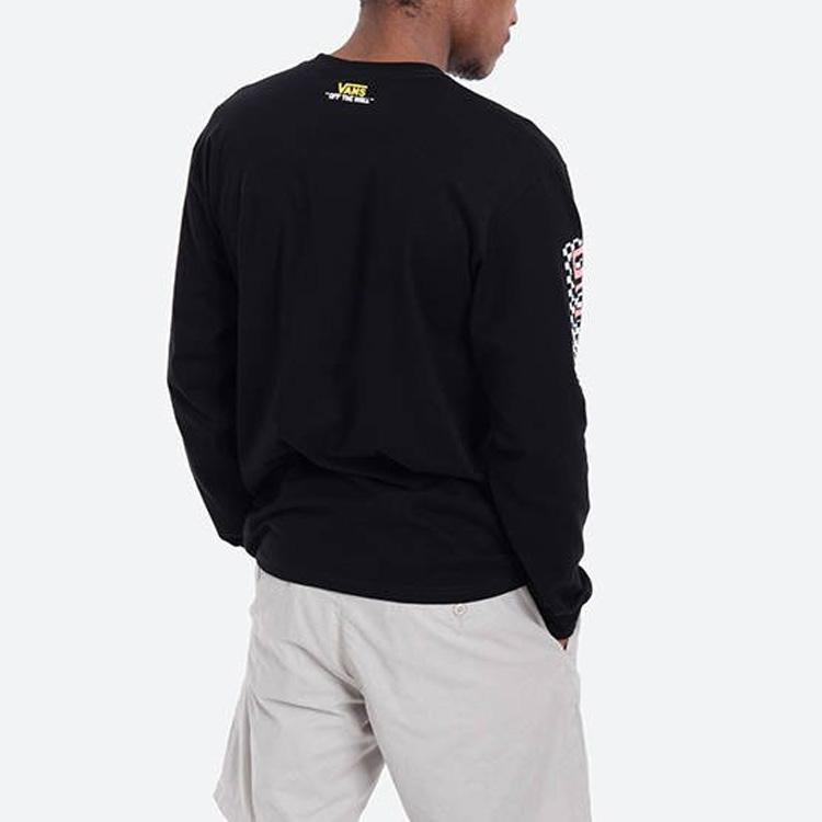 Vans X SpongeBob SquarePants Character Cartoon Print Crew Neck Pullover Long Sleeve T-Shirt Men Tops Black VN0A5KCSZAT