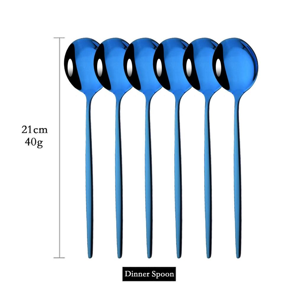 6 шт. красочная столовая посуда, набор ложек, зеркало с длинной ручкой, ложка из нержавеющей стали, столовые приборы, посуда, кухонные аксессуары