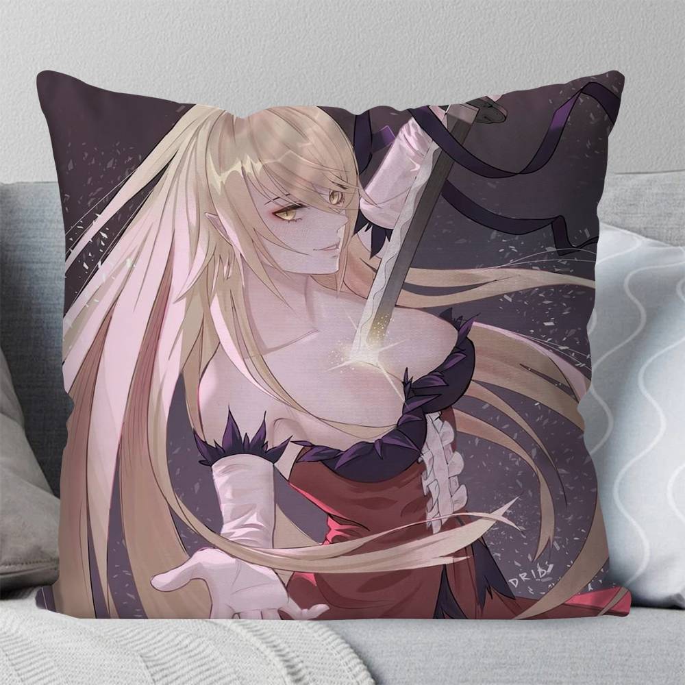 Kizumonogatari Anime Kiss Shot Pillow Case Fashion Square Pillowcase Bedroom Sofa Room Ins Decoration Leisure