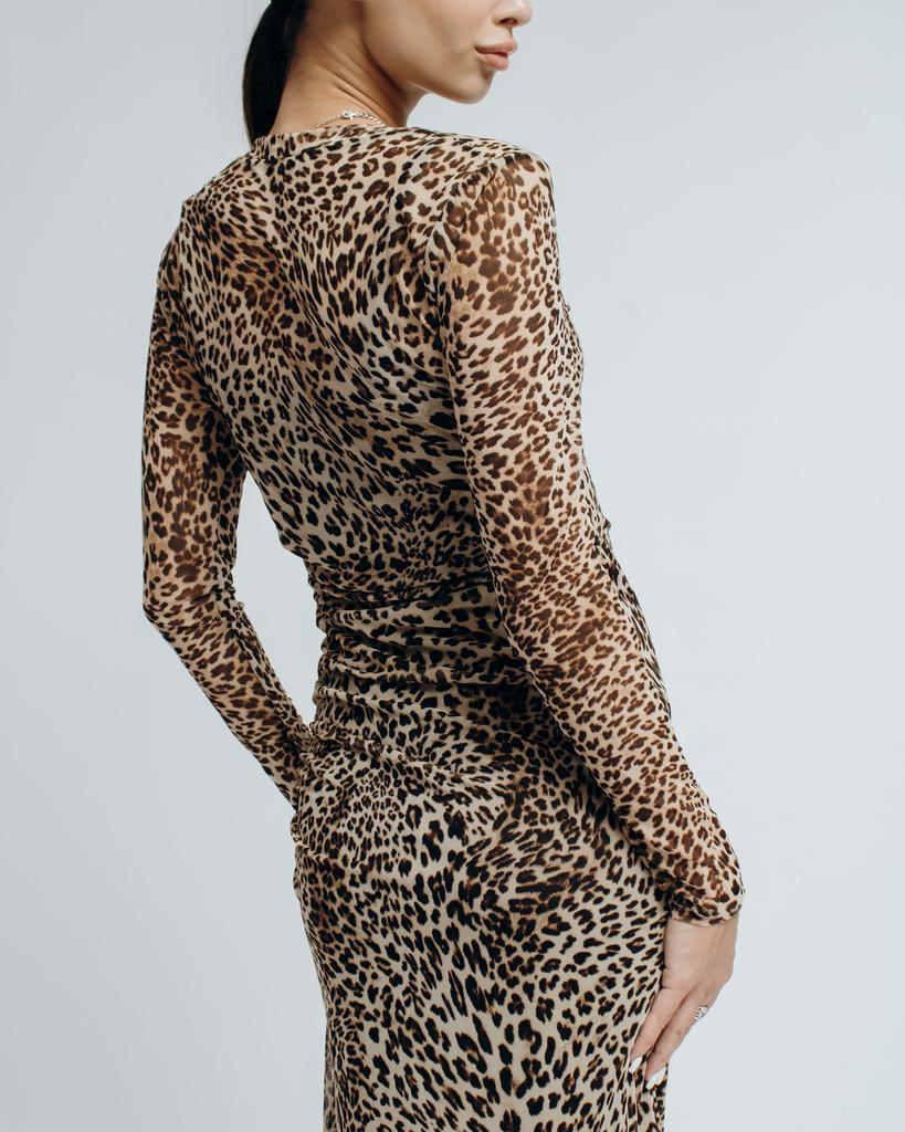 Платье длинное в обтяжку Samsara 6402 36 леопардовое