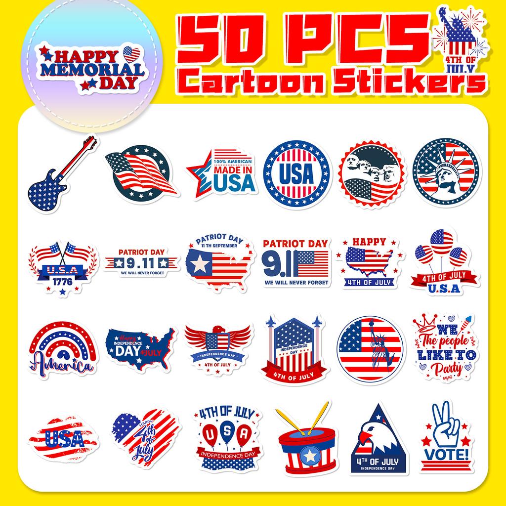 50 Stars And Stripes Independence Day Stickers American Flag Election Personality Graffiti Stickers