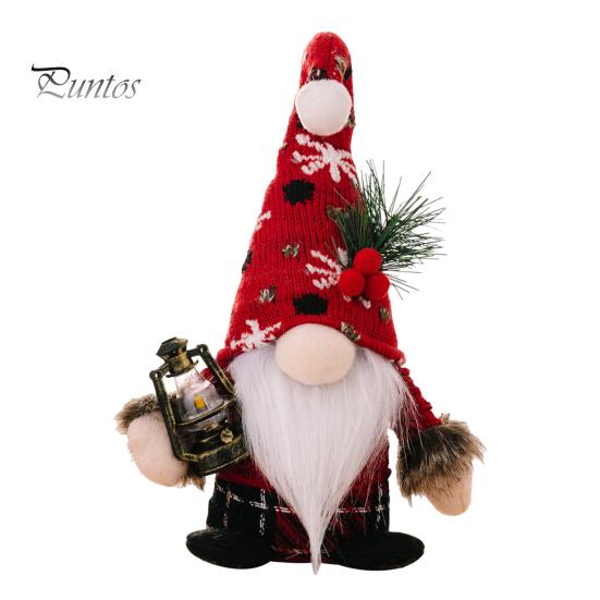 Рождественская кукла-гном, вязаная шапка ручной работы, сосновая иголка, ягодный помпон, полная борода, коса, милый рабочий стол, стоящий безликий гном, фаршированное украшение для вечеринки