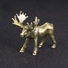 Solid Brass Elk Figurines Retro Animal Moose Small Statue Desk Ornament Tea Pet Table Decorations Crafts Accessories Child Gifts