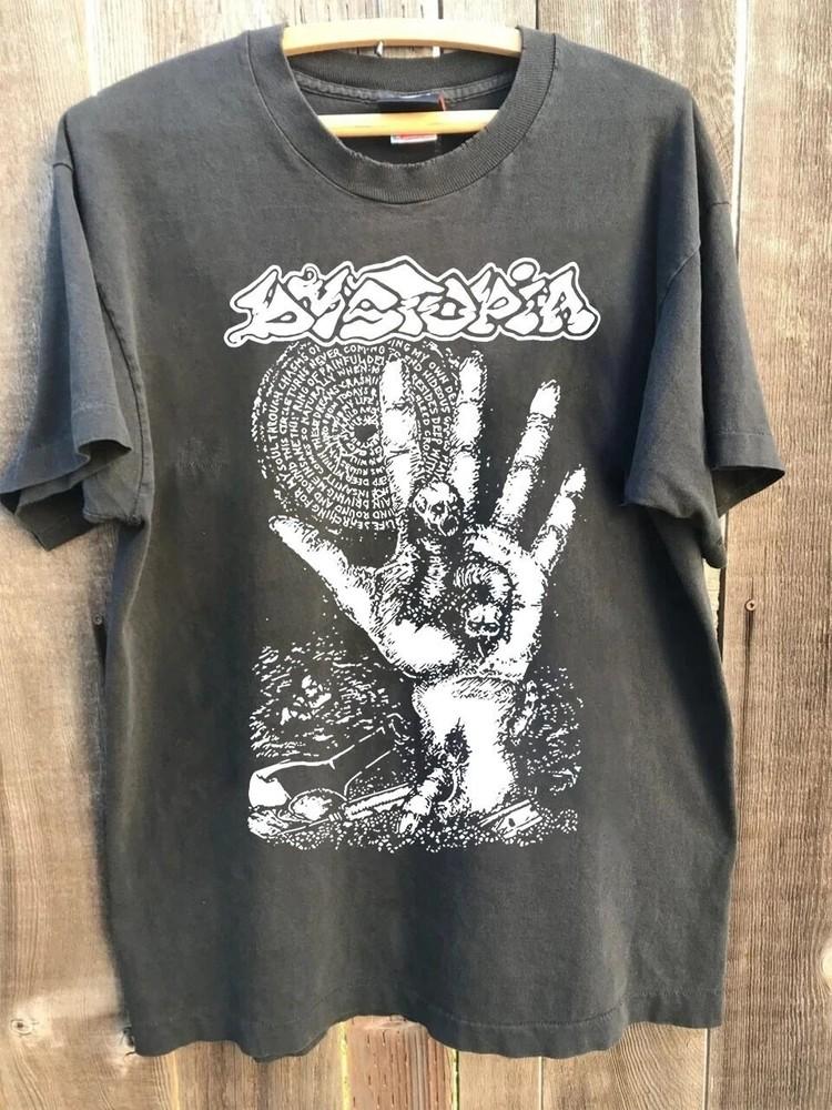Футболка Dystopia 1996, Угольная футболка унисекс с принтом Dystopia Heavy Metal, Футболка унисекс