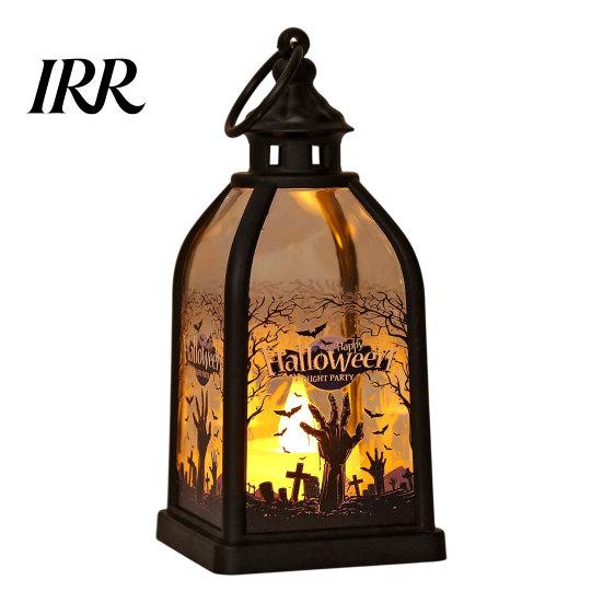 Halloween Decoration Candle Lantern, Decorative Spooky Witch Skeleton Pumpkin Tabletop Party Supplies Light for Haunted House, Front Porch,