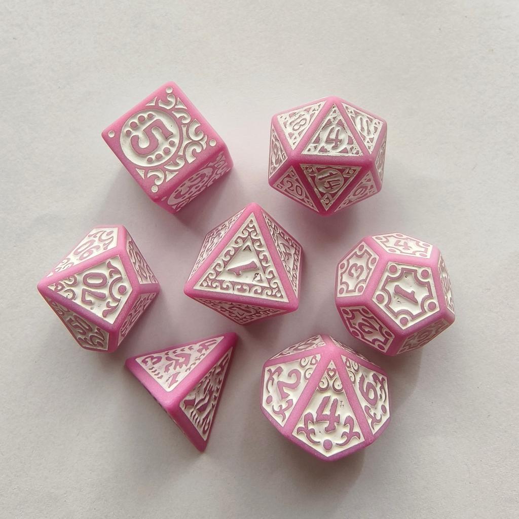 7pcs/set New Hollow Acrylic Number Dice for DND Cthulhu COC TRPG Board Game Running Team Polyhedral Dice DND Dice Set