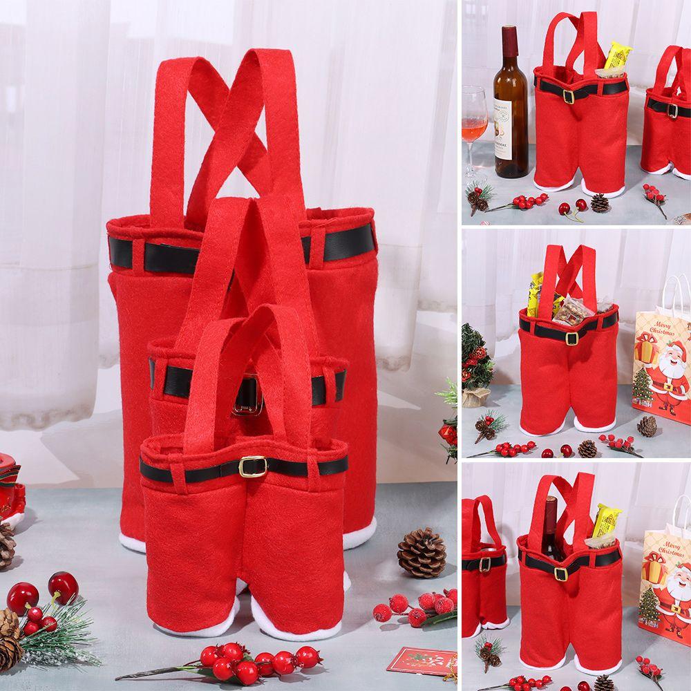 Decorations Holiday Party Santa Pants Style Bags Sacks Stocking Tree Filler Gift Bags