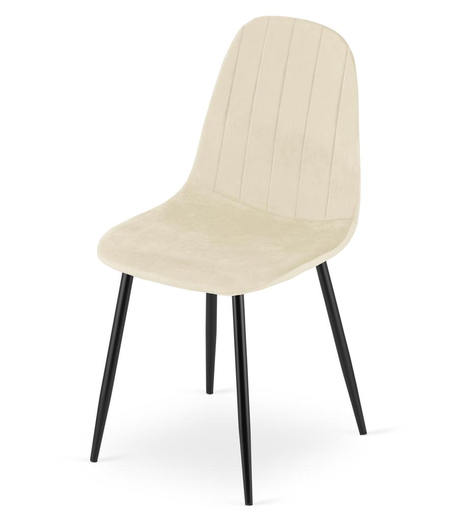 PADVA chair - light beige velvet / black legs x 2