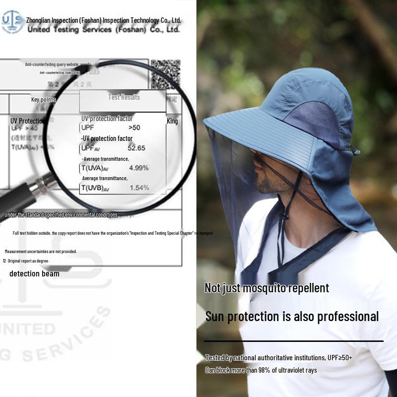 Унисекс шляпа для защиты от солнца с сетчатой маской и защитой от насекомых для рыбалки