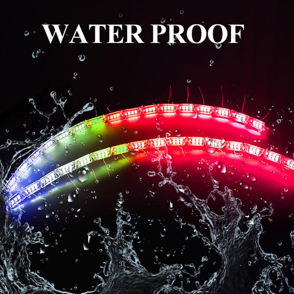 2 шт. RGB автомобильные светодиодные дневные ходовые огни полосы водонепроницаемые красочные с струящейся желтой декоративной фарой указатель поворота 12 В