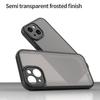 For iPhone 15 Case Drop Proof Airbags Frosted Translucent PC+TPU Phone Back Cover
