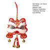 Chinese Lion Dance Ornament Traditional Blessing Souvenir Hanging Pendant with Bells