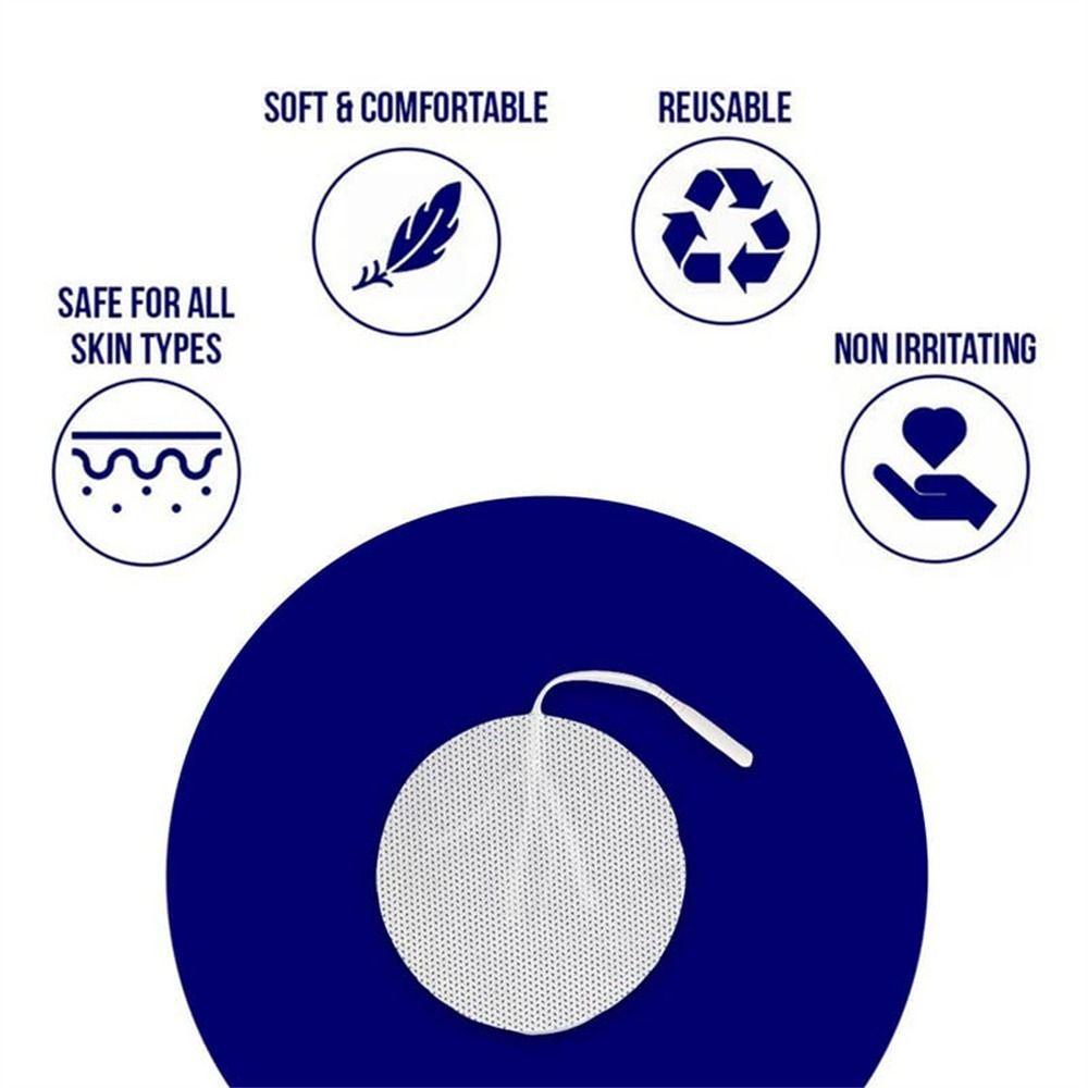 10 Pcs White Non-woven Fabric Electrode Pads 2.0mm Replacement for Tens EMS Massager