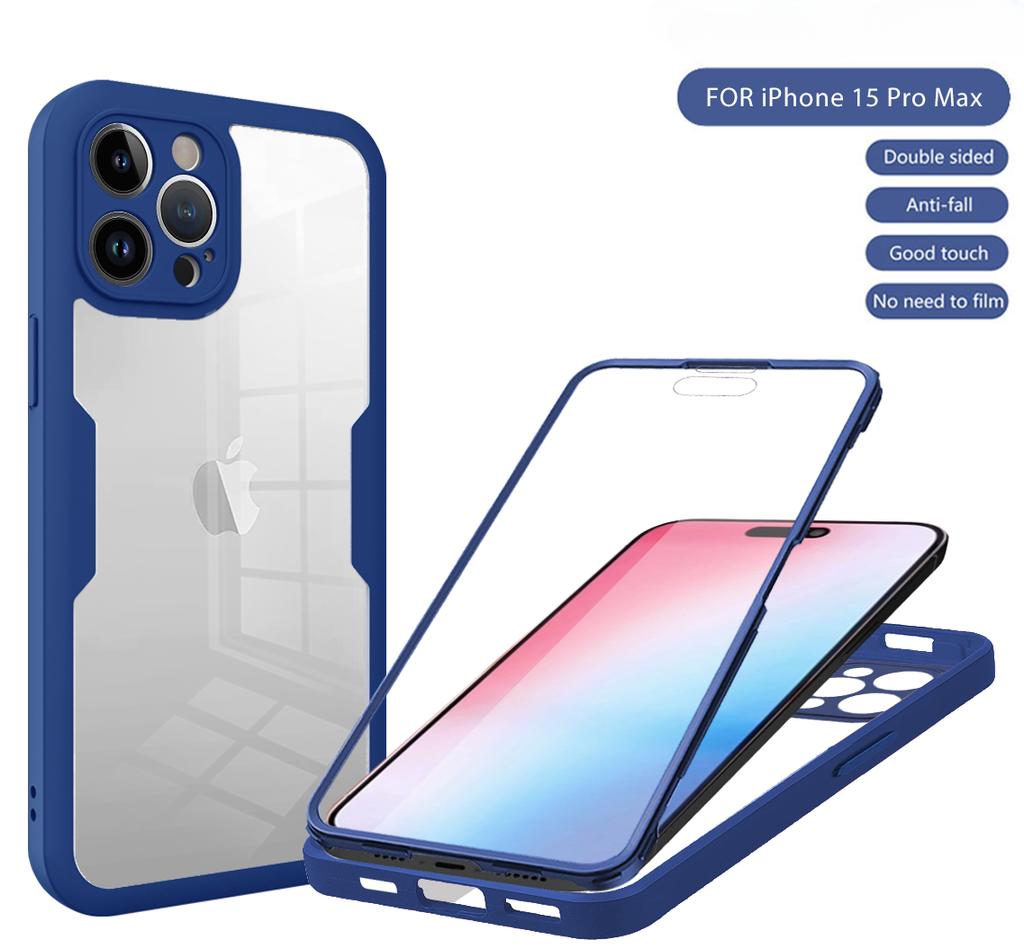 Бампер 360 полной защиты для iPhone 16 Pro Max 13 12 Mini Funda для iPhone 15 14 11 Pro Max Plus Защита экрана Чехол для телефона