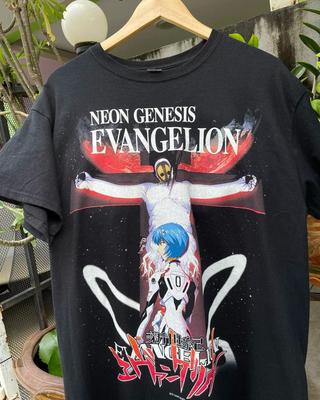 Аниме Neon Genesis Evangelion Редкий дизайн Черная футболка S2345XL NH24535 Унисекс футболка