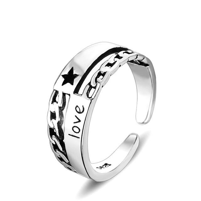 Кольцо с английской буквой, серебряное металлическое кольцо с регулируемым открытием для женщин, креативное кольцо на палец с алфавитом для покера, мужские модные ювелирные изделия