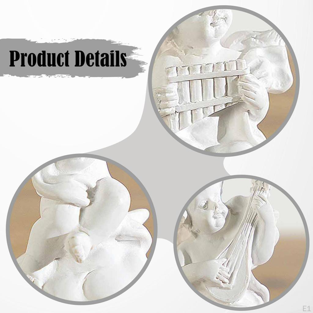 4 шт. Статуэтки херувимов, настольные фигурки, произведения искусства, миниатюрные смоляные музыкальные скульптуры, фигурки маленьких ангелов для