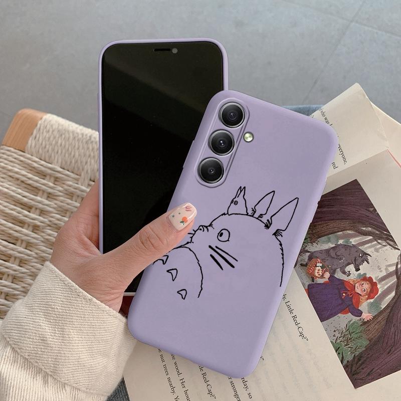 Чехол для телефона Totoro Couple для iPhone 15 Samsung A55 S24 FE S25 M35 Xiaomi Redmi Note 13 Pro 14C Huawei Honor Realme противоударный матовый чехол с защитой от царапин