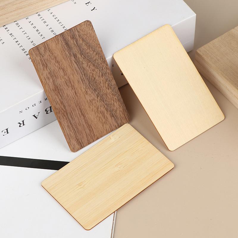 Wooden Blank Nfc Card 13.56Mhz Rfid Tag 504Bytes 215Ntag Chip Membership Contactless Social Recognition Lasercard