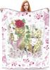The Rose of Versailles Blanket, Fluffy Flannel Blanket, Stylish All-Season Washable Throw Blanket, Warm and Cute, 80"x60