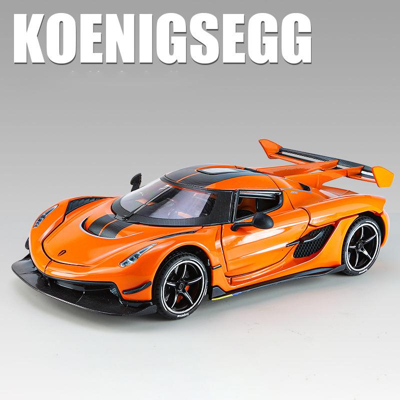 1/24 Koenigsegg Jesko Supercar литая игрушечная модель автомобиля со звуком и светом инерционный механизм детская игрушка коллекционная вещь подарок на день рождения