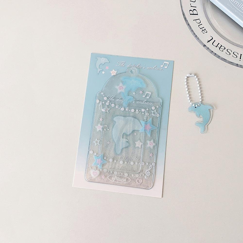 Cartoon Transparent Photo Card Holder PVC Transparent Photo Booth Strip Glitter Finish Photo Display Star Design Sleeves Girls