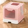 Covered Top Entry Kitten Litter Pan for Small and Medium Cats, Anti-Splashing Kitty Potty with Slide-Out Litter Tray
