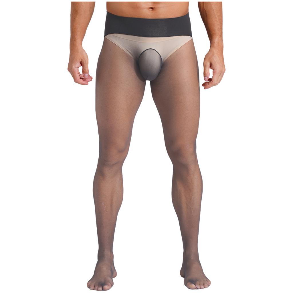 Мужские Ультратонкие Эластичные Колготки Чулки С Высокой Талией Бесшовные Прозрачные Леггинсы Одежда Для Сна