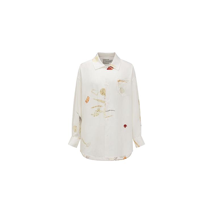 Feng Chen Wang leaf-print silk shirt FMS17SR08