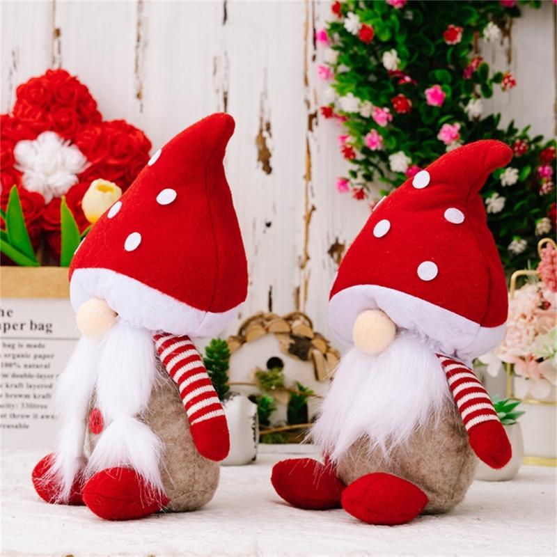 Летние гномы плюшевые грибы весенние украшения ручная работа фигурка гнома для дома X3UC