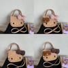 Мультяшная сумка через плечо Hello Kitty для девочек из ПУ-материала с вместительным отделением
