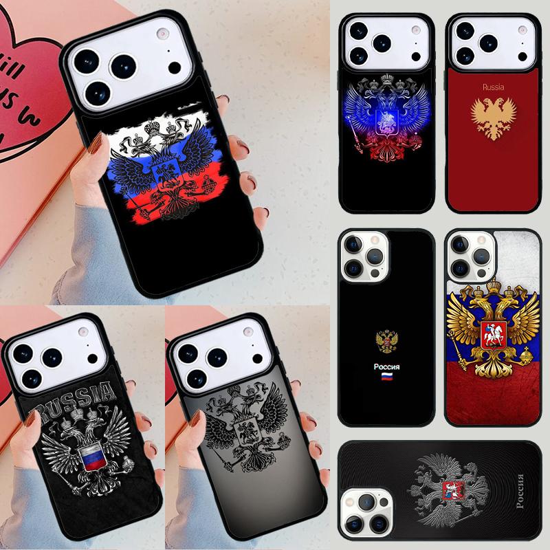 Russia Russian Coat Of Arms Phone Case For iPhone 17 Air 14 15 13 12 Max Cover For Apple 16e 11 Pro Max Plus Coque