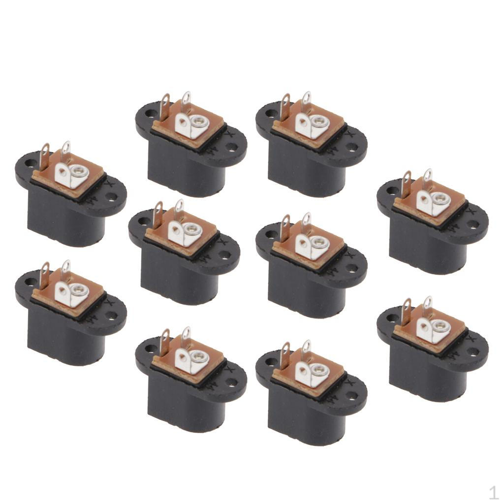 10 Pieces DC Power Supply Female Socket 5.5x2.1mm Type Mount