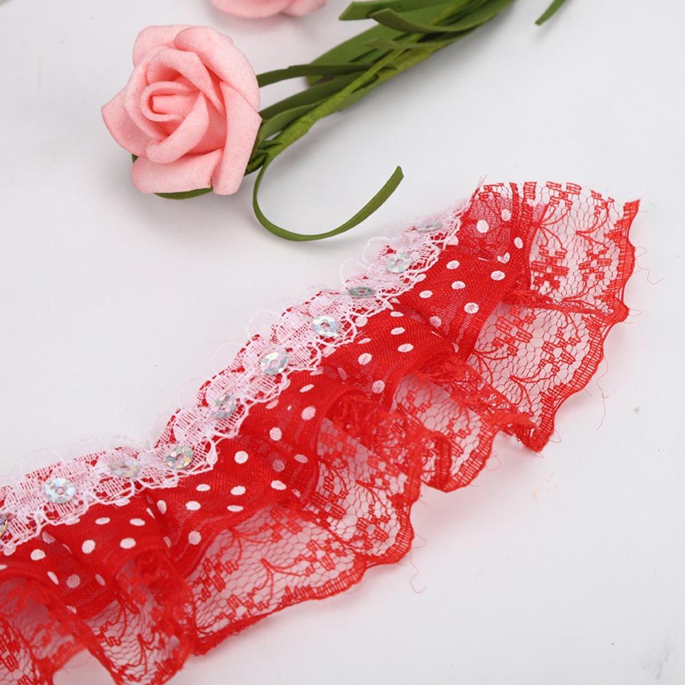 1pcs Sequins Embroidered Embroidered Lace Trim 3 Layer DIY Craft Trim Lace Ribbon  Sewing Craft